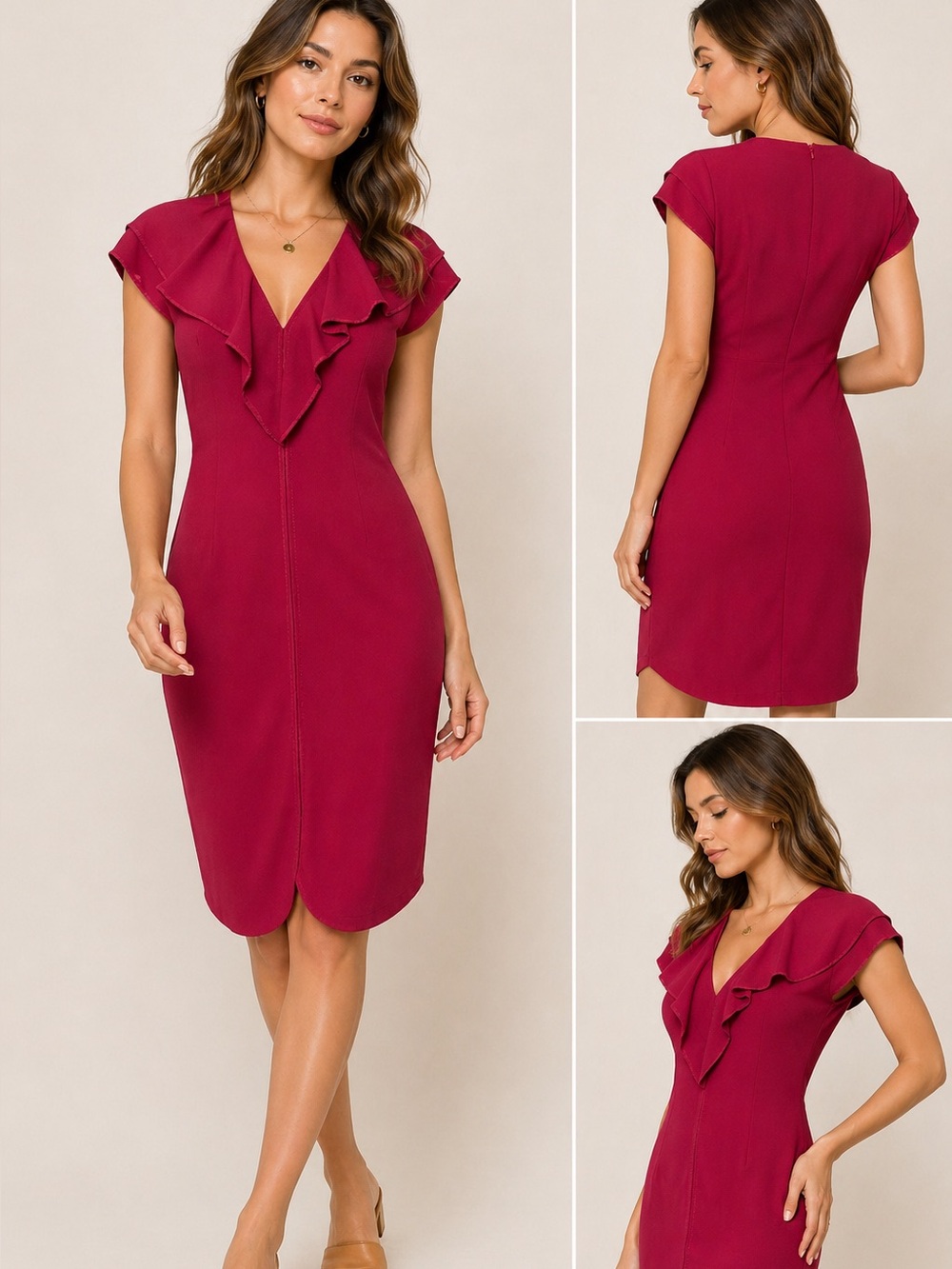 Roberto Cavalli Pink Ruffle Front Knee Length Dress Sz42 - Us 6